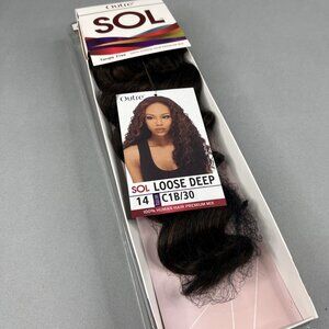 14” SOL Loose Deep 1B/30 Black & Honey SOL Synthetic Blend Mixed Hair Extensions